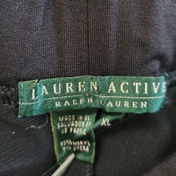 Ralph Lauren XL Active LRL Yoga Workout Pants black w/blue stripe stretchy EUC - Picture 11 of 11